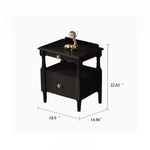 Elegant Ash Wood Bedside Cupboard with Drawer - Charming Nightstand for Bedroom Decor hxy-5163
