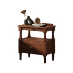 Elegant Ash Wood Bedside Cupboard with Drawer - Charming Nightstand for Bedroom Decor hxy-5163
