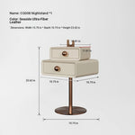 Stylish PU Leather and Solid Wood Bedside Cupboard with Elegant Gold Base – Modern Nightstand Storage Solution hxy-5165