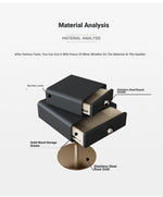 Stylish PU Leather and Solid Wood Bedside Cupboard with Elegant Gold Base – Modern Nightstand Storage Solution hxy-5165