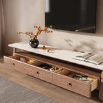 Elegant Ash Wood TV Cabinet with Sintered Stone Top – Modern Home Entertainment Solution hyc-3114
