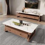 Elegant Ash Wood TV Cabinet with Sintered Stone Top – Modern Home Entertainment Solution hyc-3114