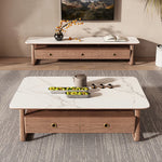 Elegant Ash Wood TV Cabinet with Sintered Stone Top – Modern Home Entertainment Solution hyc-3114