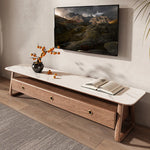 Elegant Ash Wood TV Cabinet with Sintered Stone Top – Modern Home Entertainment Solution hyc-3114