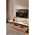 Elegant Ash Wood TV Cabinet with Sintered Stone Top – Modern Home Entertainment Solution hyc-3114