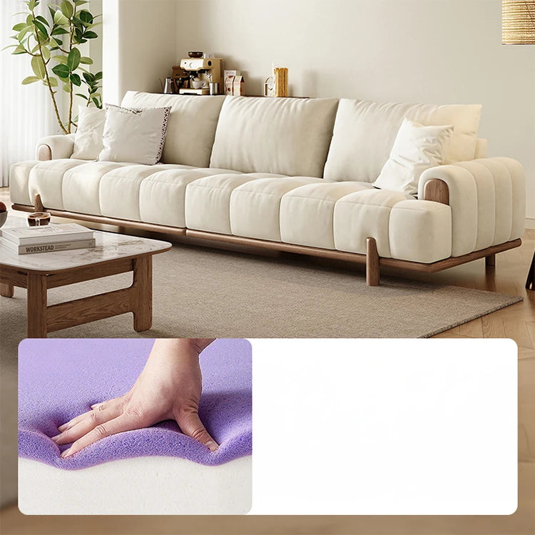 Stylish Ash Wood and Faux Leather Sofa - Modern Elegance for Your Living Room hyc-3115