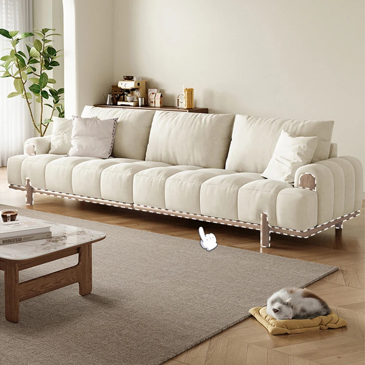 Stylish Ash Wood and Faux Leather Sofa - Modern Elegance for Your Living Room hyc-3115