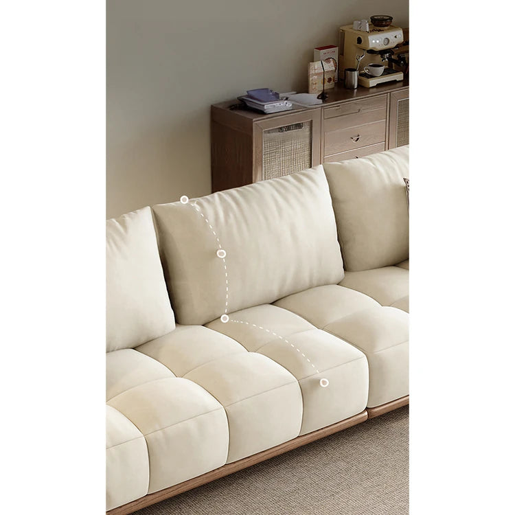 Stylish Ash Wood and Faux Leather Sofa - Modern Elegance for Your Living Room hyc-3115