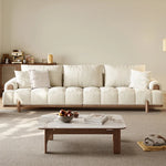 Stylish Ash Wood and Faux Leather Sofa - Modern Elegance for Your Living Room hyc-3115