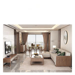 Stylish Ash Wood Coffee Table with Sintered Stone Top and Storage Drawers - Modern Living Room Furniture hyc-3116