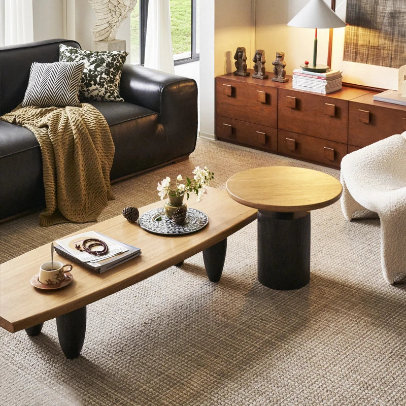 Rustic Solid Wood Coffee Table - Stylish Modern Design for Living Room Decor hyc-3118