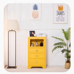 Stylish Pink Solid Wood Cabinet with Tempered Glass Display Shelves hyj-2298