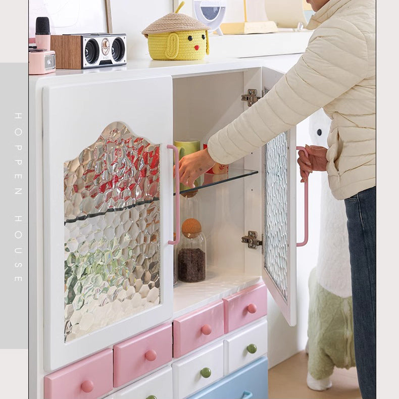 Solid Wood Glass Cabinet - Elegant and Durable Storage Solution hyj-2300