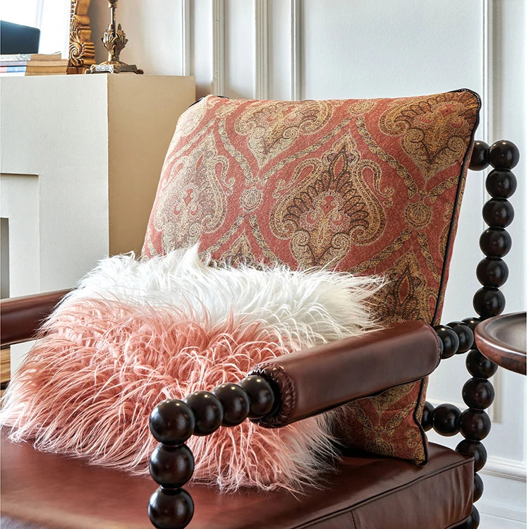 Luxurious Solid Wood Leather Chair - Elegant Chenille & Cowhide Cushioning hyjyj-4261