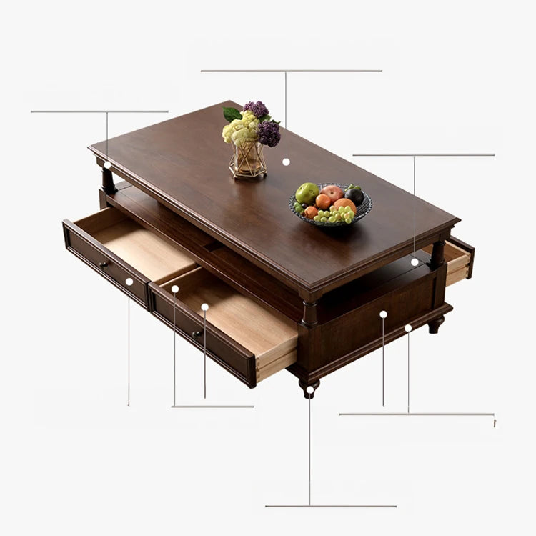 Luxurious Solid Wood Tea Table for Elegant Living Spaces hyjyj-4264