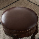 Luxury Solid Wood & PU Leather Stool - Elegance for Your Living Space hyjyj-4269