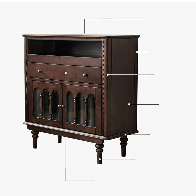 Elegant Solid Wood and Glass Cabinet for Sophisticated Living Spaces hyjyj-4276