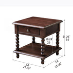 Solid Wood Tea Table with Drawer - Elegant and Functional Design for Any Living Space hyjyj-4281
