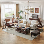 Solid Wood Tea Table with Drawer - Elegant and Functional Design for Any Living Space hyjyj-4281