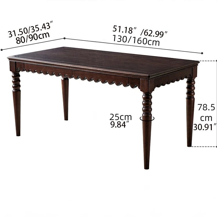 Elegant Solid Wood Dining Table for Timeless Home Décor hyjyj-4283