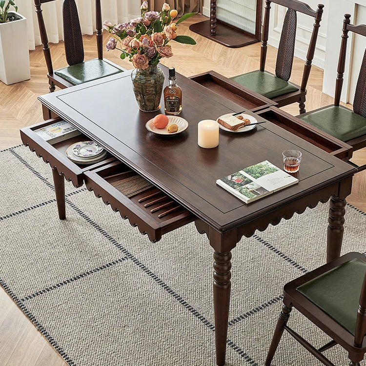 Elegant Solid Wood Dining Table for Timeless Home Décor hyjyj-4283