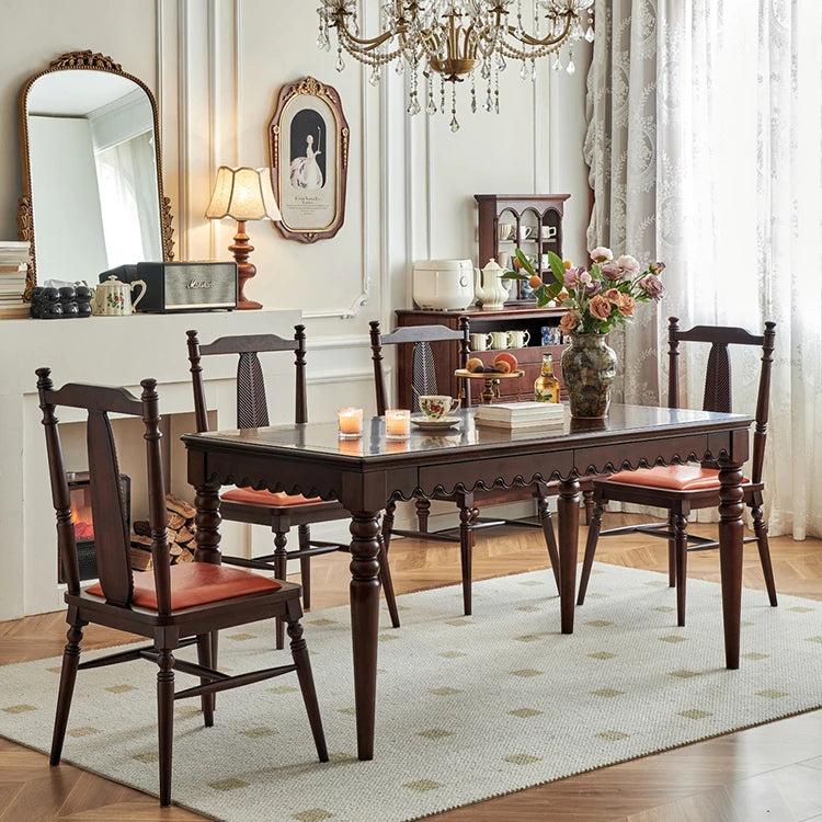 Elegant Solid Wood Dining Table for Timeless Home Décor hyjyj-4283