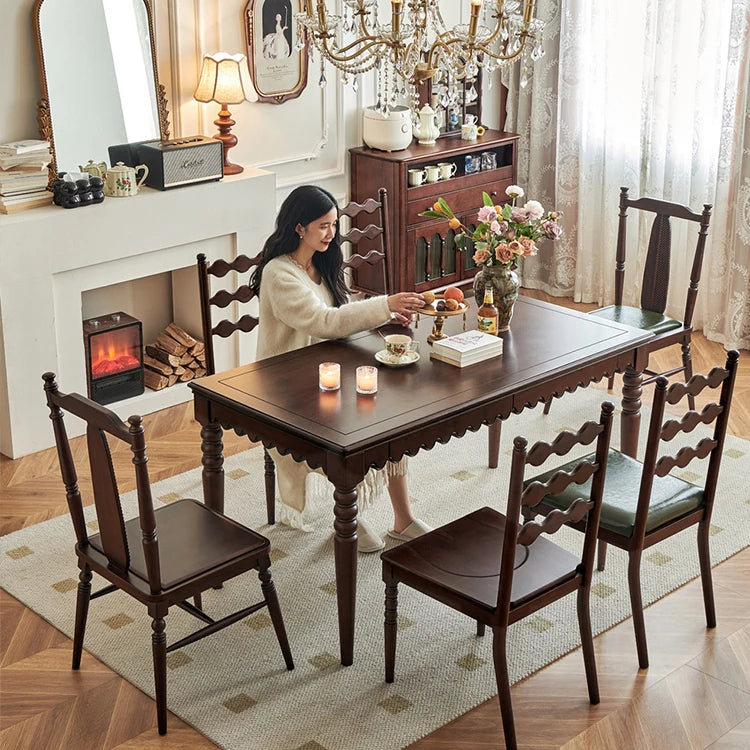 Elegant Solid Wood Dining Table for Timeless Home Décor hyjyj-4283