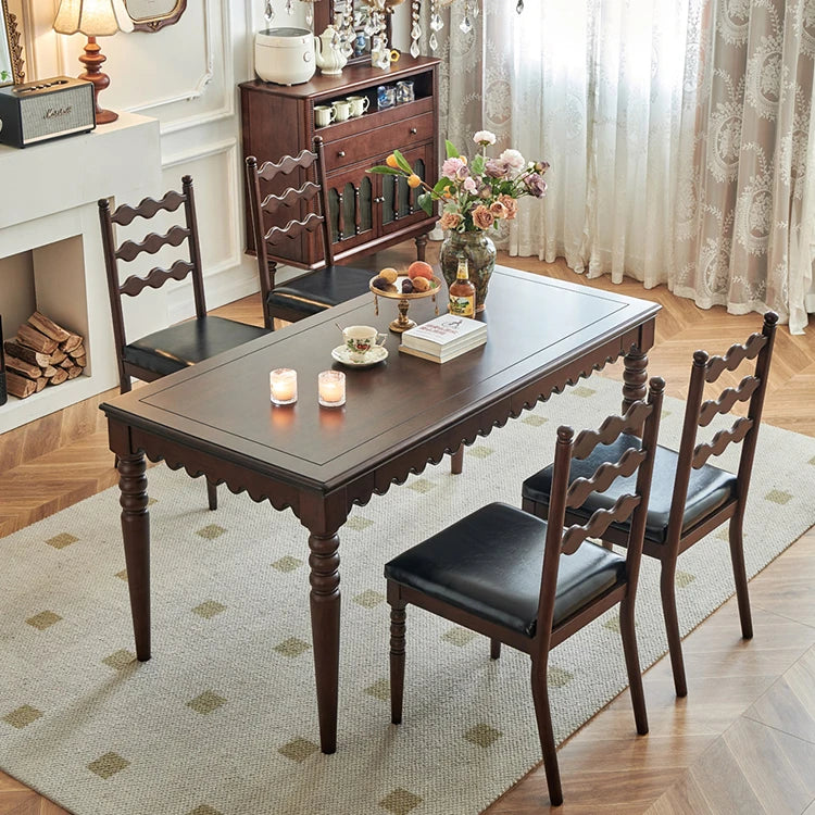 Elegant Solid Wood Dining Table for Timeless Home Décor hyjyj-4283