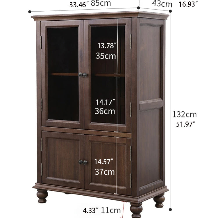 Elegant Solid Wood & Tempered Glass Cabinet for Stylish Living Rooms hyjyj-4289