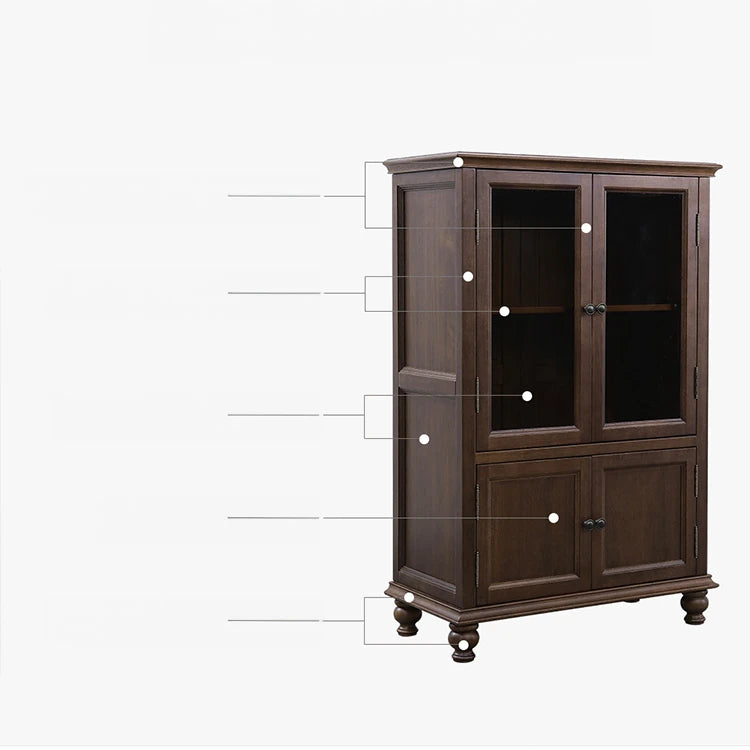 Elegant Solid Wood & Tempered Glass Cabinet for Stylish Living Rooms hyjyj-4289