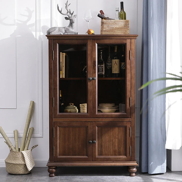 Elegant Solid Wood & Tempered Glass Cabinet for Stylish Living Rooms hyjyj-4289