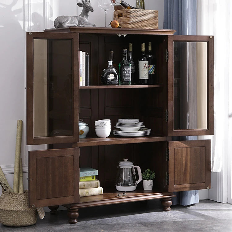 Elegant Solid Wood & Tempered Glass Cabinet for Stylish Living Rooms hyjyj-4289