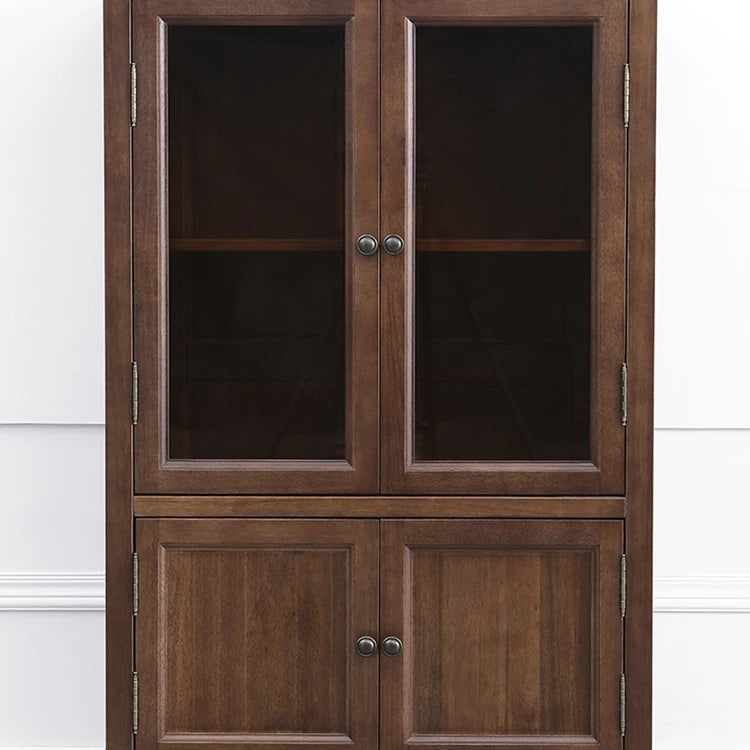 Elegant Solid Wood & Tempered Glass Cabinet for Stylish Living Rooms hyjyj-4289