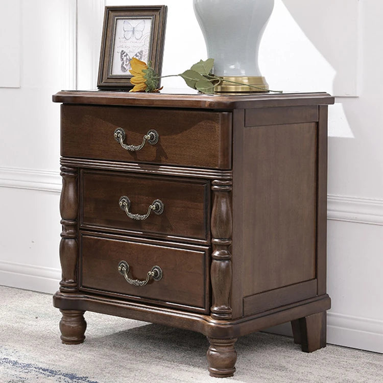 Solid Wood Bedside Cupboard – Elegant Nightstand for Luxurious Bedrooms hyjyj-4290