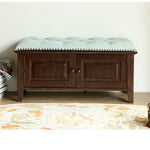 Elegant Solid Wood Cowhide Leather Stool – Perfect for Sophisticated Interiors hyjyj-4293