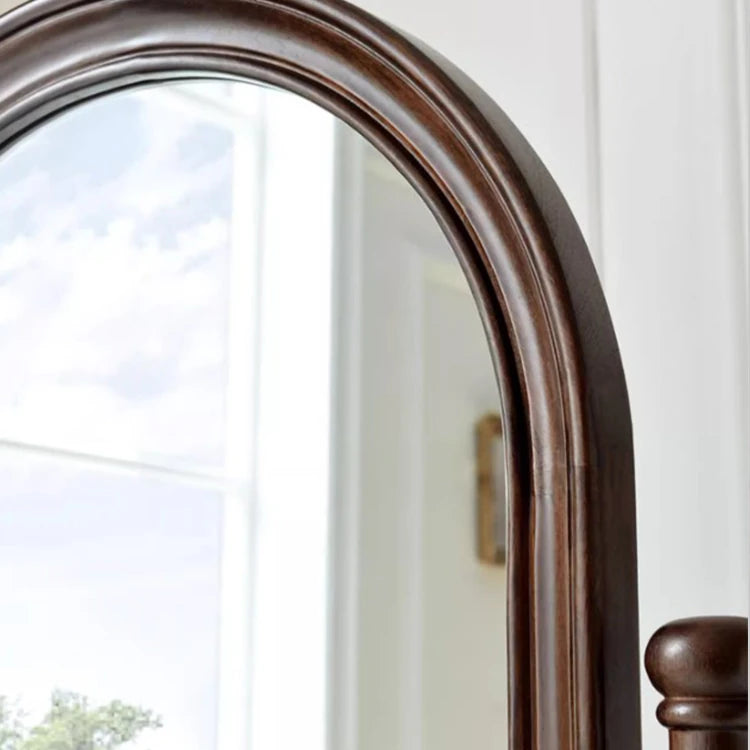 Elegant Solid Wood Mirror with Glass Frame - Perfect for Classic Interiors hyjyj-4295