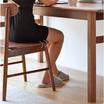 Elegant Natural Wood Chair in Brown - Oak, Cherry, and Black Walnut Options hykmq-740