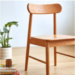 Elegant Natural Wood Chair in Brown - Oak, Cherry, and Black Walnut Options hykmq-740