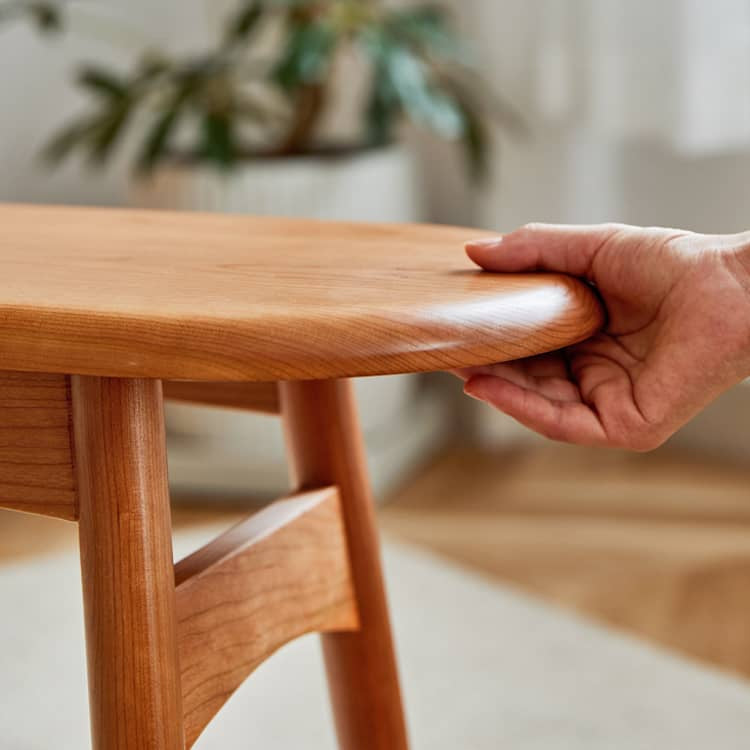 Elegant Multitone Wooden Stool with Cotton/Linen Seat – Grey, Brown, Cherry, Black Walnut hykmq-741