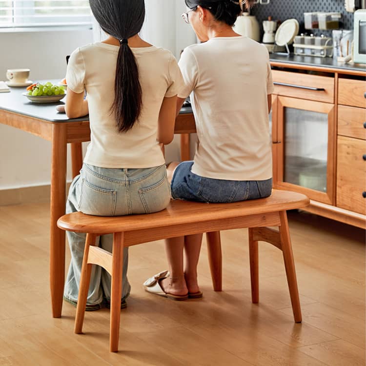 Elegant Multitone Wooden Stool with Cotton/Linen Seat – Grey, Brown, Cherry, Black Walnut hykmq-741