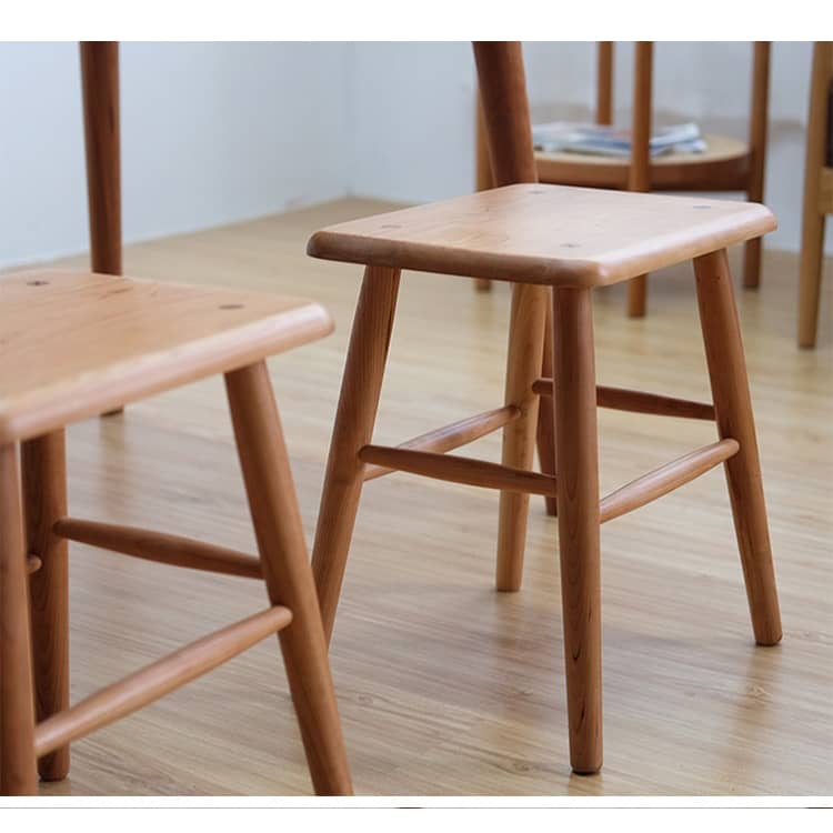 Stunning Natural Wood Stools in Cherry, Black Walnut, and Oak Finishes - Perfect for Every Home Decor hykmq-743