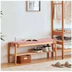 Handcrafted Green Stool in Natural Wood with Cotton Linen Upholstery - Multiple Color Options Available hykmq-744