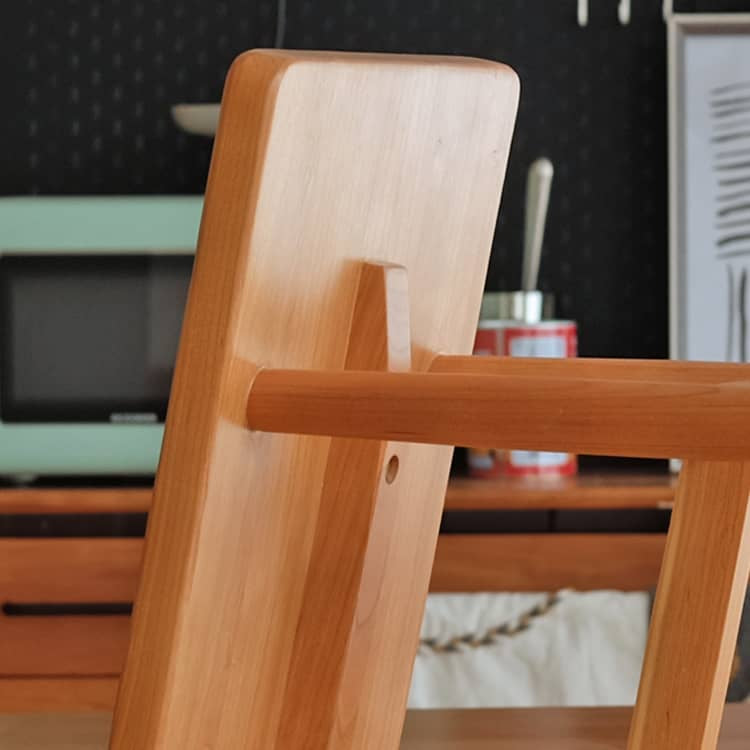 Elegant Grey Brown Stool with Natural Wood Legs in Black Walnut and Cherry Wood, Upholstered in Cotton-Linen Blend hykmq-746