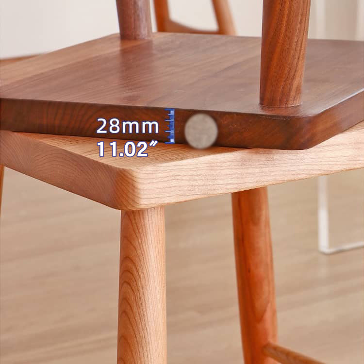 Premium Wooden Stool - Natural Brown Cherry & Black Walnut Finish hykmq-747