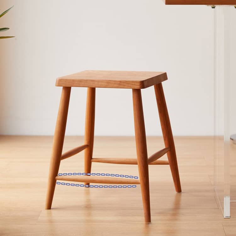 Premium Wooden Stool - Natural Brown Cherry & Black Walnut Finish hykmq-747