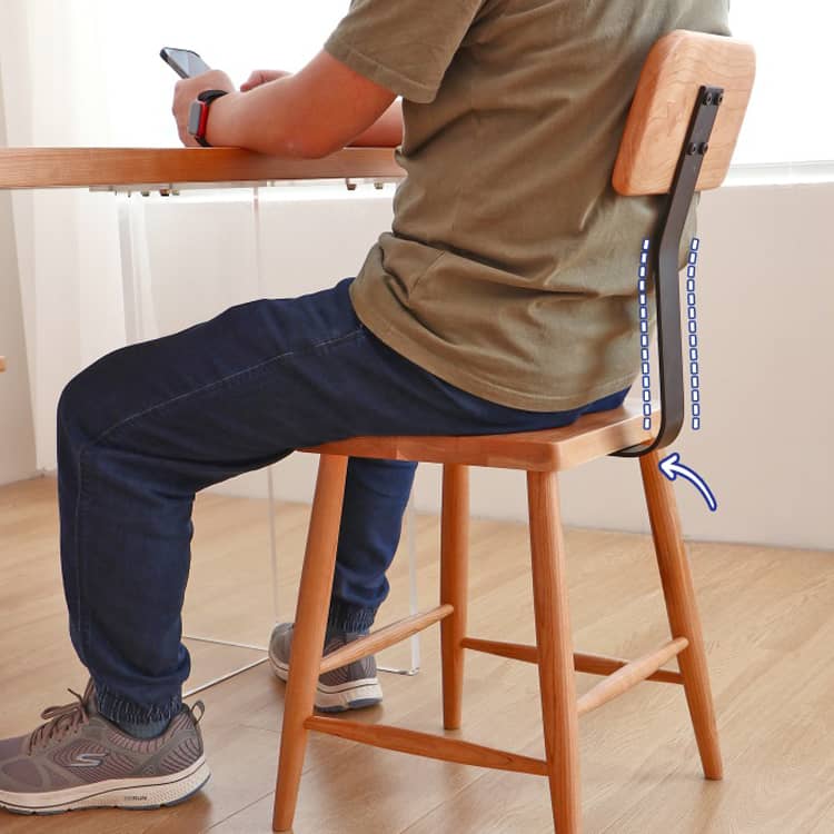 Premium Wooden Stool - Natural Brown Cherry & Black Walnut Finish hykmq-747