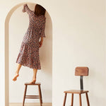 Premium Wooden Stool - Natural Brown Cherry & Black Walnut Finish hykmq-747