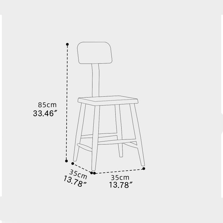 Premium Wooden Stool - Natural Brown Cherry & Black Walnut Finish hykmq-747