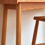 Elegant Cherry Wood Makeup Table with Copper Accents & Glass Top hykmq-752