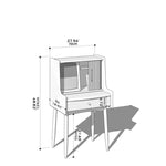 Elegant Cherry Wood Makeup Table with Copper Accents & Glass Top hykmq-752